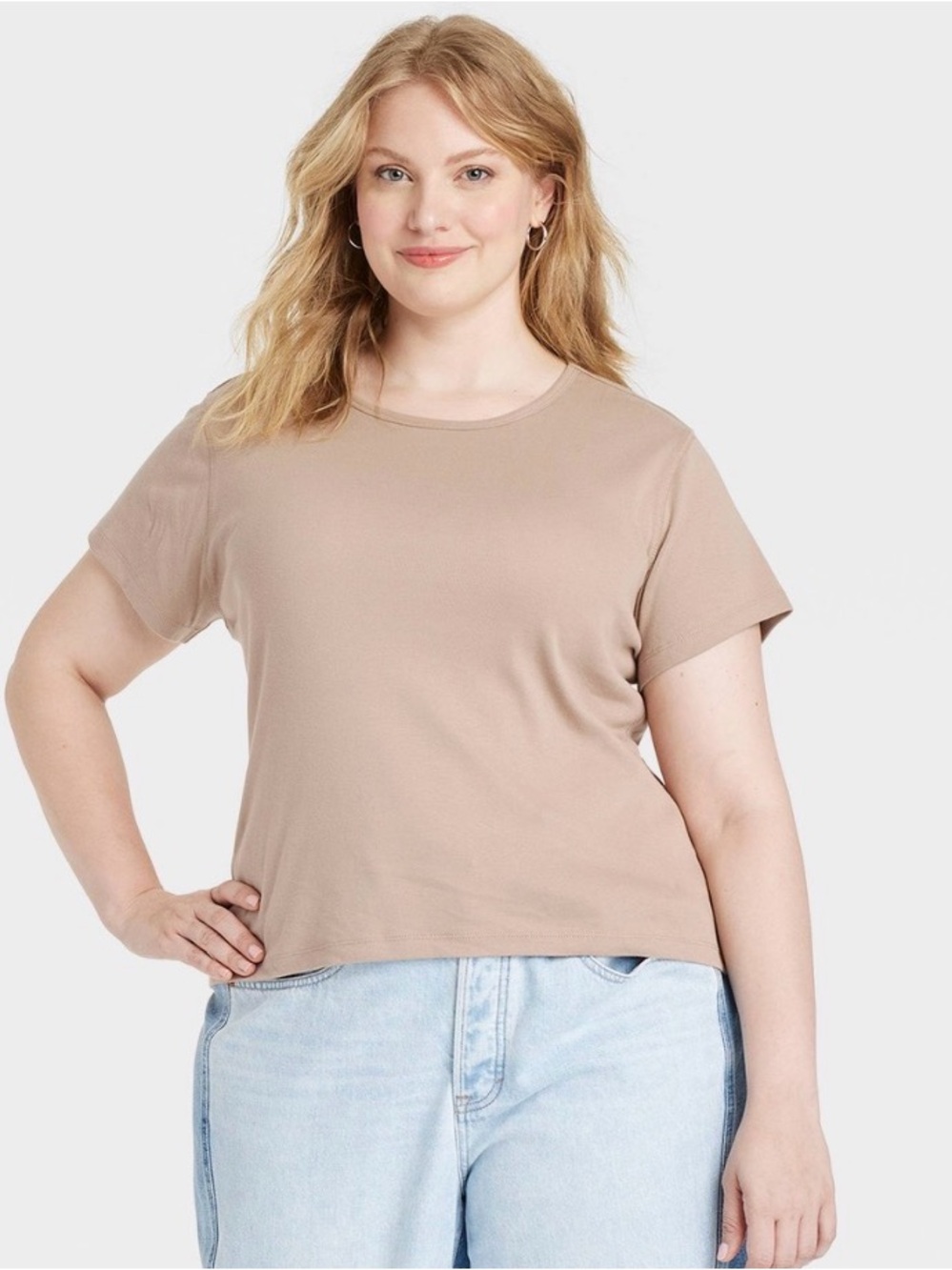 Universal Thread Short Sleeve Crewneck Tee - Taupe